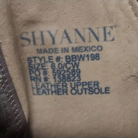 NEW SHYANNE Darby BBW198 Brown Square Toe Mid Calf Western Boots Size 7 M - Picture 9 of 10